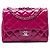 Chanel Pink Medium CC Quilted Patent Double Compartment Flap Rosa