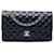 Chanel Blue Medium Classic Lambskin Double Flap Blu navy