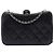 Clutch Chanel Black CC Quilted Lambskin con catena Nero
