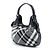 Burberry Gray Beat Check Nylon Brooklyn Hobo Marrone - vista 2