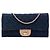 Portafoglio Chanel Blue CC Quilted Denim Turn Lock Wallet On Chain Blu navy