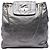 Borsa Tote Drill Chanel in vitello metallizzato craquelé traforato argento