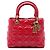 Dior Red Medium Crinkled Patent Cannage Supple Lady Dior Rosso