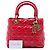 Dior Red Medium Crinkled Patent Cannage Supple Lady Dior Rosso - vista 7