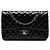 Chanel Black Medium Classic Patent Double Flap Nero