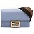 Borsa a Tracolla Baguette Flat Fendi in Pelle di Vitello Blu Blu chiaro