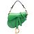 Borsa Saddle Dior in micro pelle di capra verde
