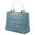 Dior Blue Medium Denim Cannage Acrylic Handles Lady Dior - vista 2