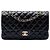 Chanel Black Medium Classic Lambskin Double Flap Nero