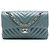 Chanel Blue Small Classic Chevron Lambskin Double Flap Blu chiaro
