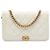 Chanel White Quilted Caviar Boy Wallet on Chain Branco Cru