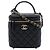 Chanel Vanity con manico superiore e catena, pelle caviar matelassé nera CC Nero