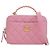 Chanel Vanity Case Pick Me Up Small in pelle caviar matelassé rosa
