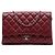 Chanel Red CC Quilted Caviar Klappentasche mit Kette Rot Bordeaux