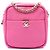 Borsa Camera North South Chanel in pelle di capra rosa trapuntata per viaggi casual
