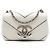 Chanel White Small Macro Chevron Caviar Flap Branco Cru