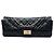 Chanel Reissue 2.55 East West Single Flap in pelle di vitello lucida matelassé nera Nero