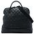 Mala de viagem expansível com fecho Chanel em tela revestida acolchoada preta Extra Large Preto