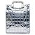 Borsa Shopper Chanel Silver CC Vinyl Ice Cube Argento