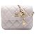 Clutch Chanel Mini Pearl Crush in pelle d'agnello matelassé marrone con catena Beige