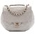 Chanel Gray Medium Quilted Aged Calfskin Bubble CC Flap Marrone Grigio