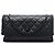 Chanel Black CC Quilted Lambskin and Grosgrain So Black Flap Nero