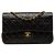 Chanel Black Medium Classic Lambskin Double Flap Nero