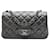 Chanel Mini Rectangular Classic Metallic Lambskin Single Flap Grigio Marrone Grigio antracite