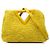 Bottega Veneta Borsa Satchel The Point Triangle Small in Raphia Bouclé Gialla Giallo