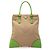 Bolso Tote Prada de lona Canapa beige con ribetes Cinghiale