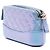 Clutch Gabrielle in pelle di vitello invecchiata blu iridescente con doppia zip e catena Chanel Blu chiaro - vista 2