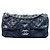 Chanel Blue Medium Quilted Crinkled Calfskin Ultra Stitch Flap Azul Azul marino