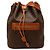 16 Céline Borsa bucket con coulisse Celine Brown Macadam Coated Canvas Marrone