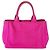 Borsa Prada in tela Canapa rosa - vista 3