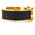 Hermès Bracciale Rigido in Pelle Nera e Oro Hermes Nero D'oro - vista 2