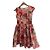 Vestido de verano floral de seda Cacharel Castaño Rosa Roja Beige Verde