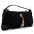Gucci Borsa a spalla e crossbody con patta in camoscio nero, logo e ciondolo tigre dorato - vista 3