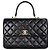 Chanel Borsa a patta Trendy CC con manico Medium Black Series in lambskin Nero
