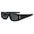 Saint Laurent Gafas de sol SL Cassandra Monogram Rectangular Wide para mujer Negro