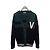 Valentino Baumwollcardigan in Navy Green mit besticktem LOGO-Patch Blau