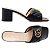 Gucci Matelassé Slide Heel mit goldenem GG-Logo Schwarz