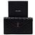 Saint Laurent Cartera con solapa de piel de cordero acolchada negra