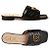 Gucci Sandali slide Matelassé con logo GG Gold, Black