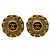 Chanel Vintage Coco Mark Clip-Ohrringe Schwarz Golden
