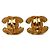 Orecchini Chanel Vintage Matelassé Coco Mark D'oro - vista 2