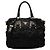 Prada Gathered Logo Tote Bag Schwarz