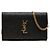Borsa a tracolla con catena e portafoglio Saint Laurent YSL Logo Kate Nero