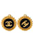 Orecchini vintage Chanel Coco Mark Nero D'oro  - vista 1