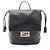 Fendi FF Logo Black Leather Backpack
