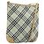Borsa a tracolla BURBERRY Nova Check Blue Label Nylon Verde Argento Auth 195078A